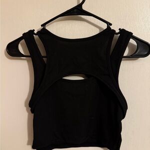 SHEIN Black Cutout Crop Top